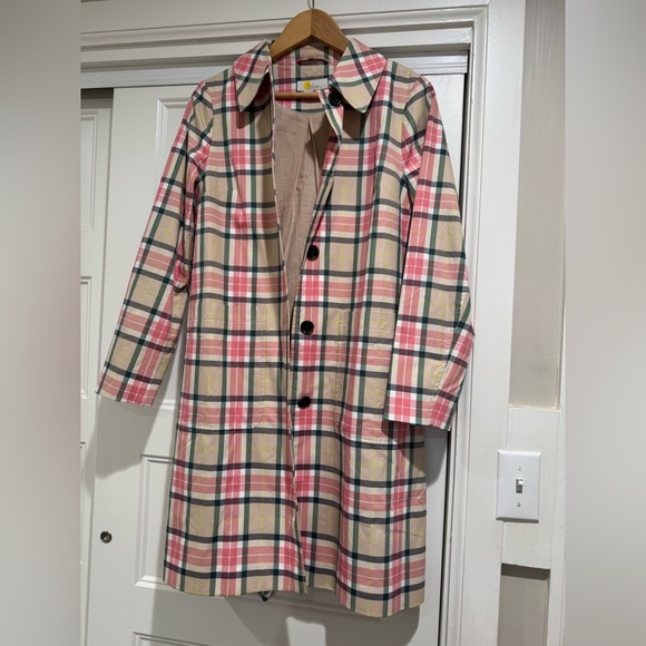 Boden Spring Plaid Trench coat - Picture 5 of 11